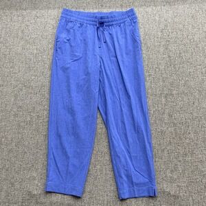 Talbots‎ Active Cropped Pants Women's M Blue Nylon Drawstring Pocket NWT